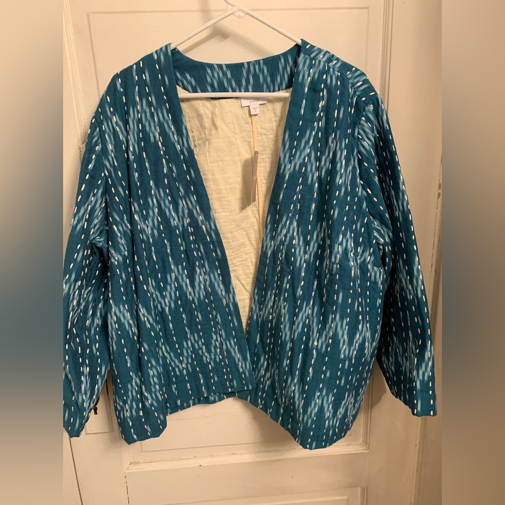 Pure Jill Kantha-Stitched Ikat Jacket